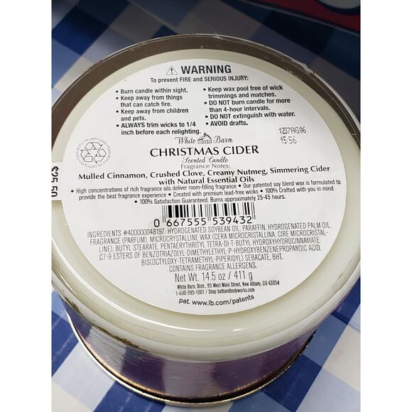 BBW Christmas Cider Large 3 Wick Candle Holiday Home Fragrance Decor - Picture 2 of 2